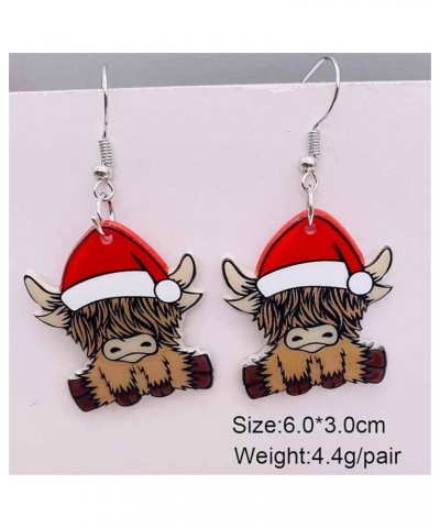 Christmas Earrings For Women Girls Cute Colorful Acrylic Christmas Santa Claus HO HO HO Tree Gingerbread Man Dangle Drop Holi...