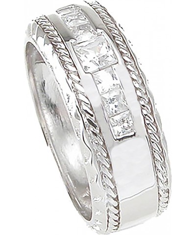 His Hers TRIO Wedding Rings 3 PCS Sterling Silver CZ Wedding Set for Women Men Him Her Her 07 - His 10 $52.65 Sets