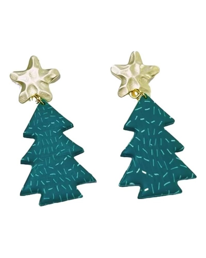 Christmas Polymer Clay Earrings Christmas Tree Earrings Handmade Star Lights Christmas Tree Earrings Christmas Jewelry For Wo...