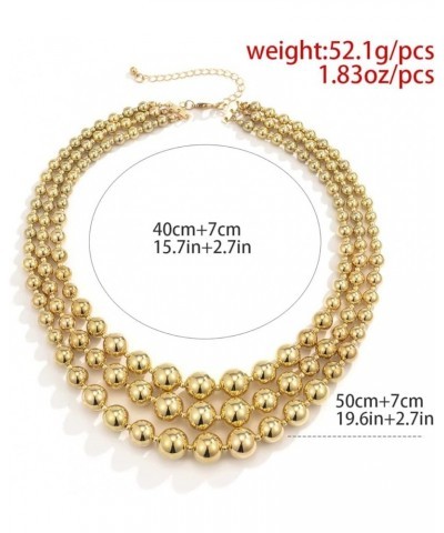 Women's Heart Charm Necklace Cute Pendant Necklace Chunky Chain Link Necklace One Size Ball Beaded Gold $13.49 Necklaces