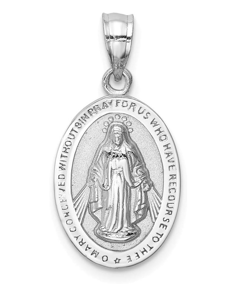 Solid 14k White Gold Virgin Mary Pendant Charm $82.68 Pendants