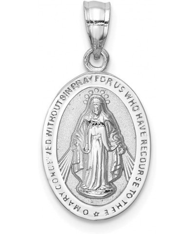 Solid 14k White Gold Virgin Mary Pendant Charm $82.68 Pendants