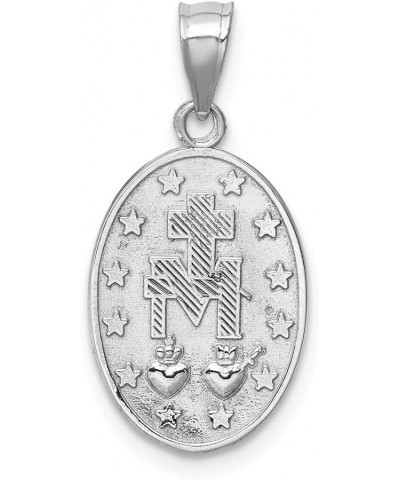 Solid 14k White Gold Virgin Mary Pendant Charm $82.68 Pendants