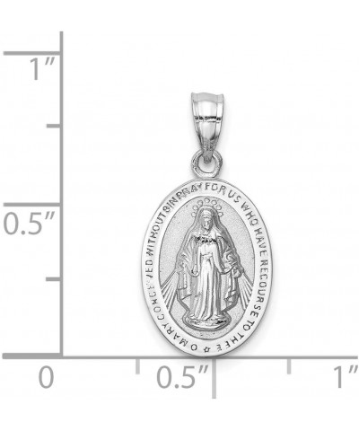 Solid 14k White Gold Virgin Mary Pendant Charm $82.68 Pendants