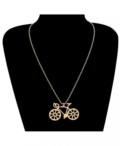 Enamel Alloy Bicycle Necklace Bike Pendant Chain Unique Jewelry Gifts for Women Girls Cycling Enthusiasts Gold A $7.64 Necklaces