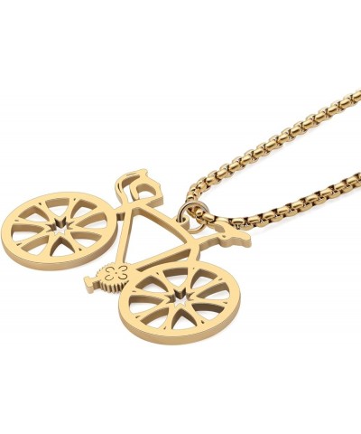 Enamel Alloy Bicycle Necklace Bike Pendant Chain Unique Jewelry Gifts for Women Girls Cycling Enthusiasts Gold A $7.64 Necklaces