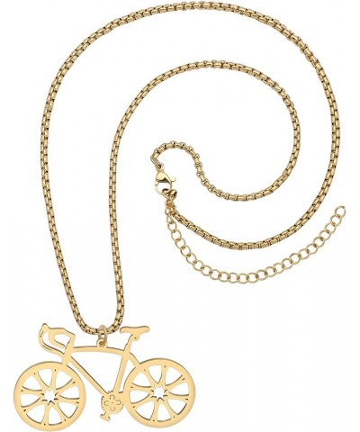 Enamel Alloy Bicycle Necklace Bike Pendant Chain Unique Jewelry Gifts for Women Girls Cycling Enthusiasts Gold A $7.64 Necklaces