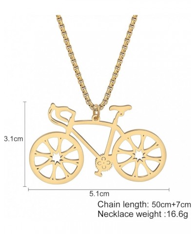 Enamel Alloy Bicycle Necklace Bike Pendant Chain Unique Jewelry Gifts for Women Girls Cycling Enthusiasts Gold A $7.64 Necklaces