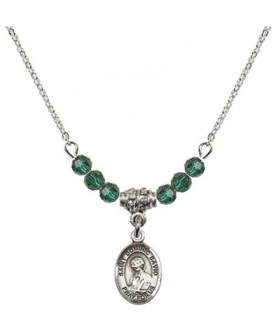 May Birth Month Bead Necklace with Catholic Patron Saint Petite Charm, 18 Inch Saint Dominic Savio $32.51 Necklaces