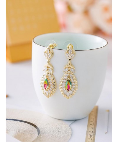 10 * 5MM Oval Austrian Crystal Dangle Earrings for Women Glod Plated Costume Jewelry Sept-Sapphire-Rose Gold $11.26 Earrings