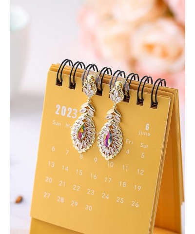 10 * 5MM Oval Austrian Crystal Dangle Earrings for Women Glod Plated Costume Jewelry Sept-Sapphire-Rose Gold $11.26 Earrings