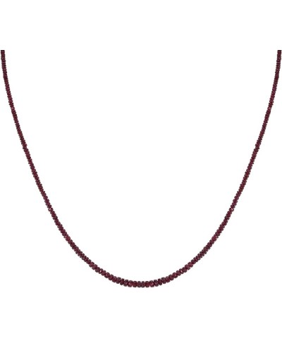 48.1 carats Faceted Bead and White Diamond 18" Necklace in Sterling Silver with Lobster Clasp Ruby $54.12 Necklaces