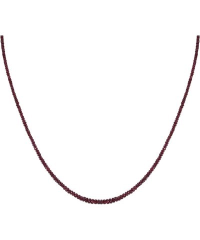 48.1 carats Faceted Bead and White Diamond 18" Necklace in Sterling Silver with Lobster Clasp Ruby $54.12 Necklaces