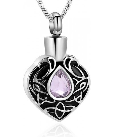 Heart Urn Necklace for Ashes Birthstone Locket Pendant Memorial Keepsake Cremation Jewelry for Women/Men Pink $9.04 Necklaces