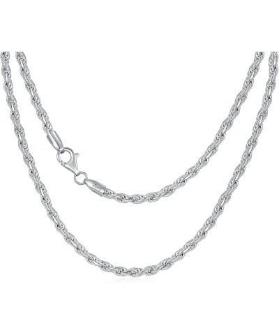 Authentic 925 Sterling Silver Diamond Cut Rope Chain 1/1.5/2/3 mm Braided Rope Twist Link Chain Necklace with Lobster Clasp S...