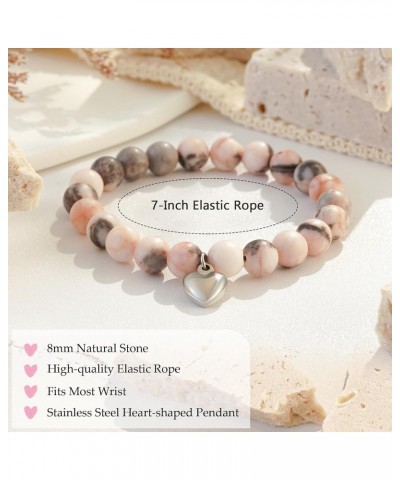 Gifts for Daughter/Granddaughter/Niece/Daughter in Law/Son Valentines Day Gifts Natural Stone Sweet Heart Bracelet from Mom D...