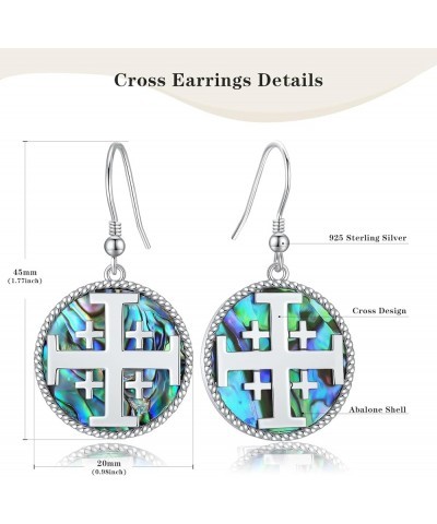 Cross Earrings for Women 925 Sterling Silver Celtic Knot Abalone Shell Earrings Religion Jewelry Christians Gifts for Her Aba...