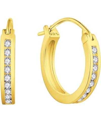 925 Sterling Slver Hoop Earrings Round Halo Huggie Earring Cubic Zirconia Jewelry for Women 04-diamond-Apr-18k gold $26.65 Ea...