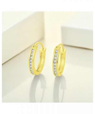 925 Sterling Slver Hoop Earrings Round Halo Huggie Earring Cubic Zirconia Jewelry for Women 04-diamond-Apr-18k gold $26.65 Ea...