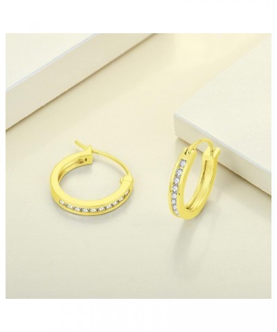 925 Sterling Slver Hoop Earrings Round Halo Huggie Earring Cubic Zirconia Jewelry for Women 04-diamond-Apr-18k gold $26.65 Ea...