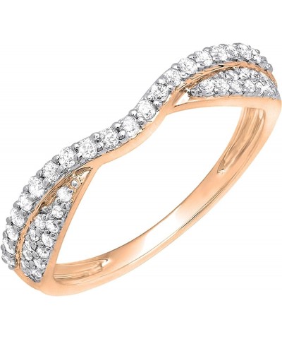 0.32 Cttw Round White Diamond Contour Wedding Band for Women in 14K Solid Gold 6 Solid Rose Gold $166.28 Bracelets