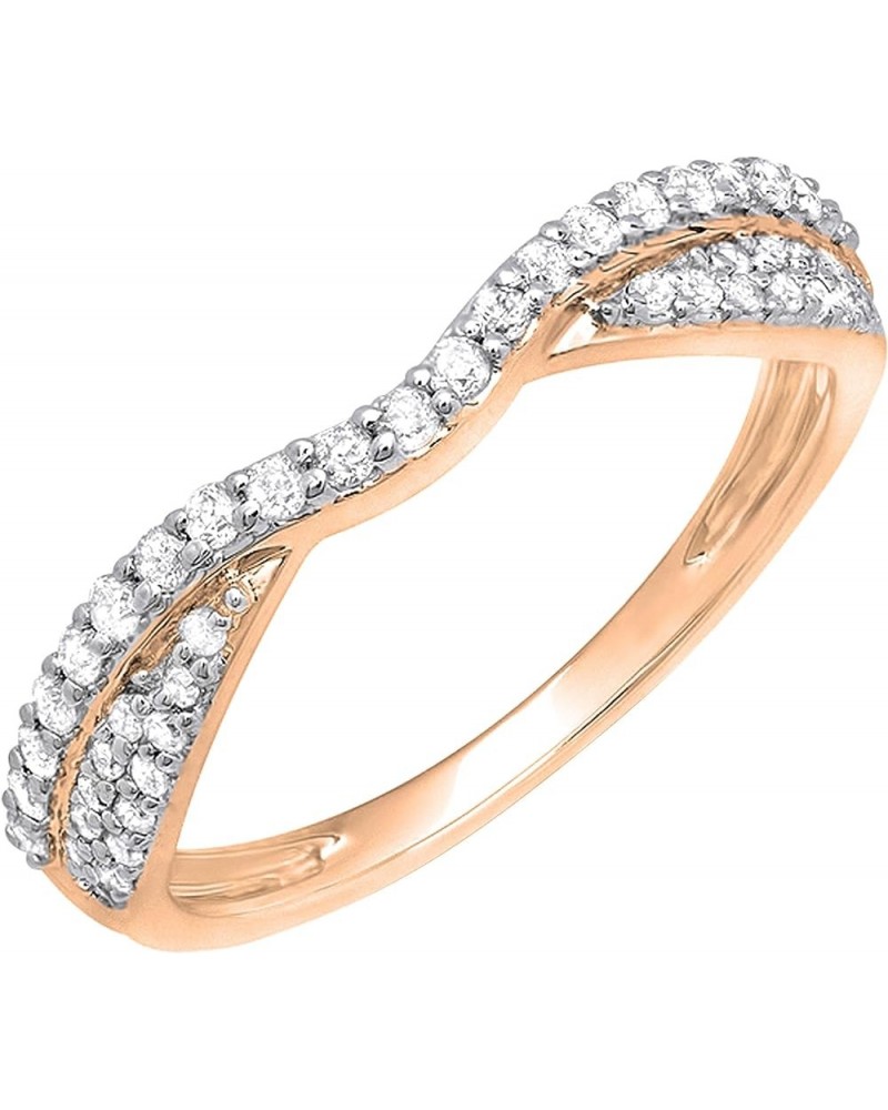 0.32 Cttw Round White Diamond Contour Wedding Band for Women in 14K Solid Gold 6 Solid Rose Gold $166.28 Bracelets