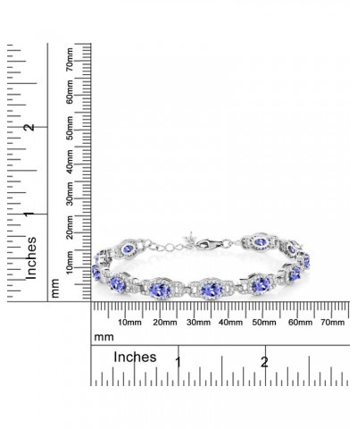 925 Sterling Silver Blue Tanzanite Tennis Bracelet For Women (8.55 Cttw, Gemstone Birthstone, 7 Inch with 1 Inch Extender) $9...