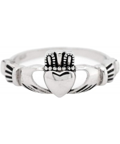 Sterling Silver Plain Irish Claddagh Ring Silver $10.79 Rings