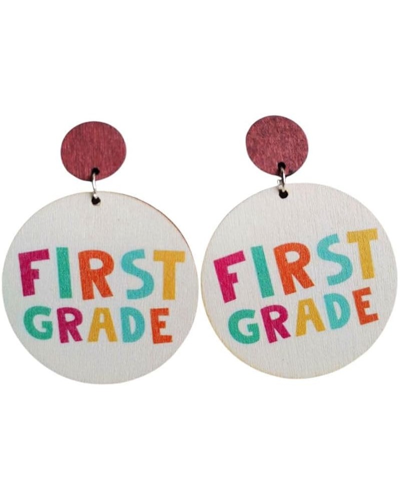 Creative Teacher Student Earrings Back to School Drop Dangle Earrings Wooden Acrylic First Day of School Earrings Hello First...