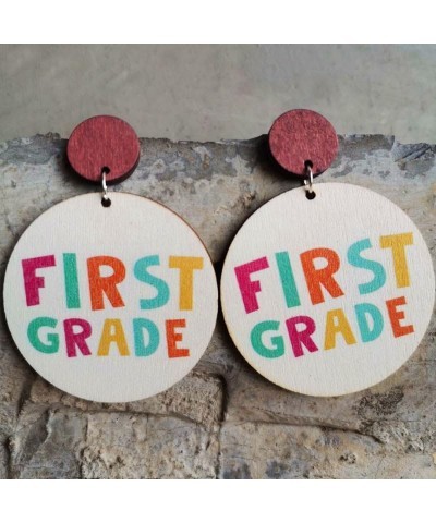 Creative Teacher Student Earrings Back to School Drop Dangle Earrings Wooden Acrylic First Day of School Earrings Hello First...