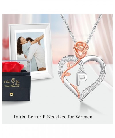 Romantic Gifts ??????? ???????? ??? ????? Rose Heart Pendant Necklace with Rose Gift Box, Mothers Day Christmas Anniversary B...