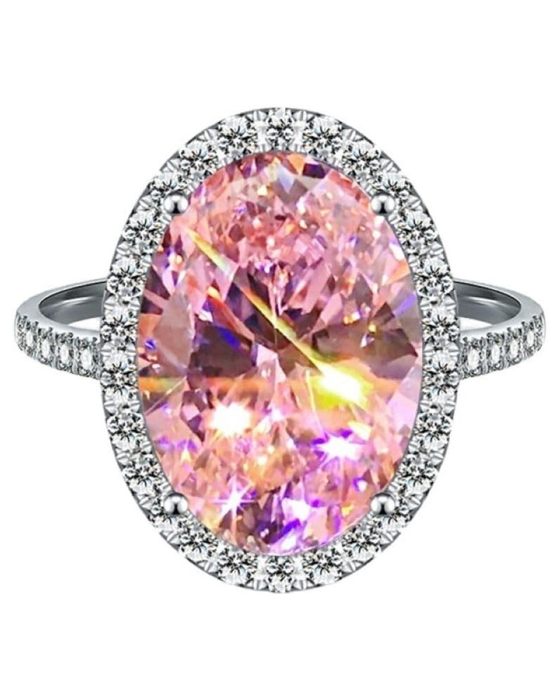 925 Silver fashion Pink Diamond Ladies ring Cubic Zircon oxide ring Wedding ring Women Jewelry Rings Statement US Code 8 $13....