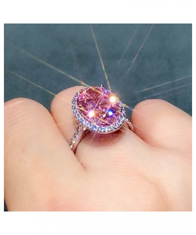 925 Silver fashion Pink Diamond Ladies ring Cubic Zircon oxide ring Wedding ring Women Jewelry Rings Statement US Code 8 $13....