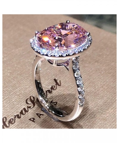 925 Silver fashion Pink Diamond Ladies ring Cubic Zircon oxide ring Wedding ring Women Jewelry Rings Statement US Code 8 $13....