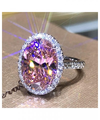 925 Silver fashion Pink Diamond Ladies ring Cubic Zircon oxide ring Wedding ring Women Jewelry Rings Statement US Code 8 $13....