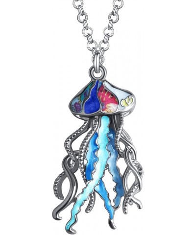 Enamel Alloy Ocean Animals Necklace Sea Life Fish Pendant Ocean Jewelry Charms Gifts for Women Girls Decor Ocean $9.35 Necklaces