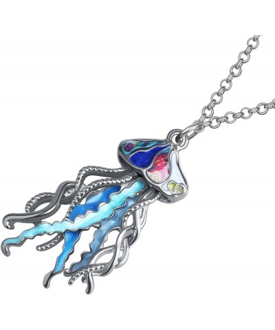 Enamel Alloy Ocean Animals Necklace Sea Life Fish Pendant Ocean Jewelry Charms Gifts for Women Girls Decor Ocean $9.35 Necklaces