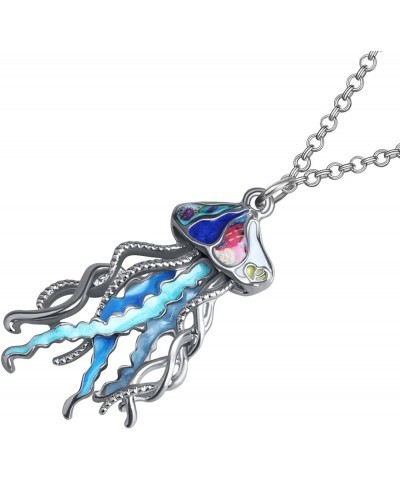 Enamel Alloy Ocean Animals Necklace Sea Life Fish Pendant Ocean Jewelry Charms Gifts for Women Girls Decor Ocean $9.35 Necklaces