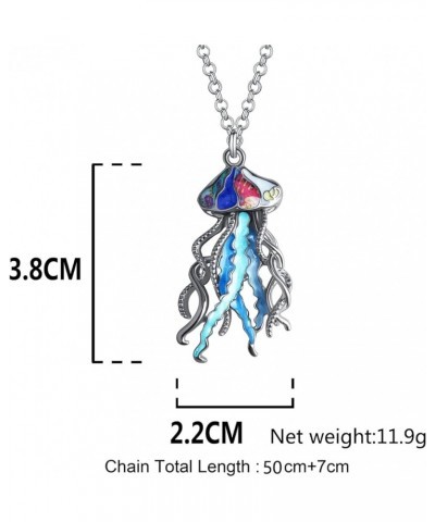 Enamel Alloy Ocean Animals Necklace Sea Life Fish Pendant Ocean Jewelry Charms Gifts for Women Girls Decor Ocean $9.35 Necklaces