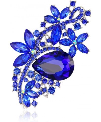 Wedding Bridal Big Crystal Rhinestone Bouquet Brooch Pin for Women (Champagne) Style a: 3pcs Blue brooches Set $6.59 Brooches...