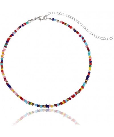 Boho Beaded Choker Necklace Short Necklaces Summer Necklaces Jewelry for Women and Girls Colorful bead-1 $6.58 Necklaces