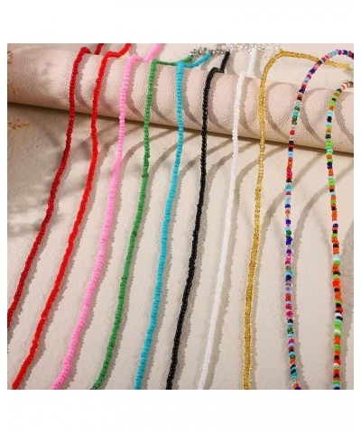 Boho Beaded Choker Necklace Short Necklaces Summer Necklaces Jewelry for Women and Girls Colorful bead-1 $6.58 Necklaces