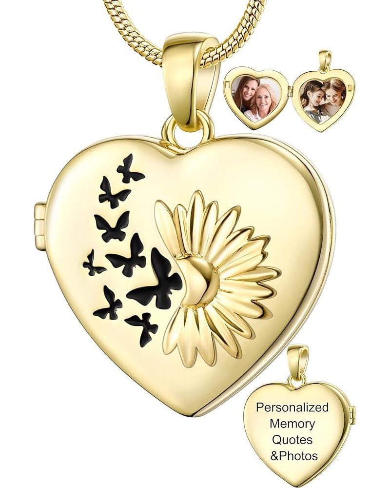 Personalized Locket Necklace that Holds Pictures, Lockets Necklaces Customize Photo Picture Pendant Jewelry Mothers's Day Gif...