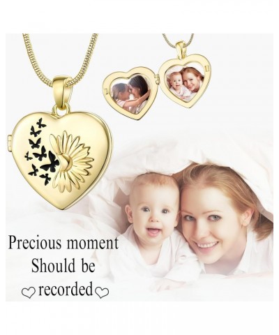 Personalized Locket Necklace that Holds Pictures, Lockets Necklaces Customize Photo Picture Pendant Jewelry Mothers's Day Gif...