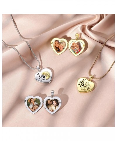 Personalized Locket Necklace that Holds Pictures, Lockets Necklaces Customize Photo Picture Pendant Jewelry Mothers's Day Gif...