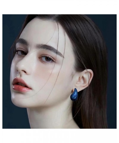 316L Surgical Steel Teardrop Chunky Gold Hoop Earrings Dupes for Women Waterdrop Earrings Lightweight Hypoallergenic Designer...