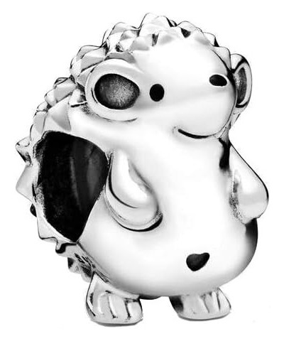 Nino The Hedgehog Charm 925 Sterling Silver Heart Bead fit European Bracelet Necklace Playful Little Guy Charm $11.74 Bracelets