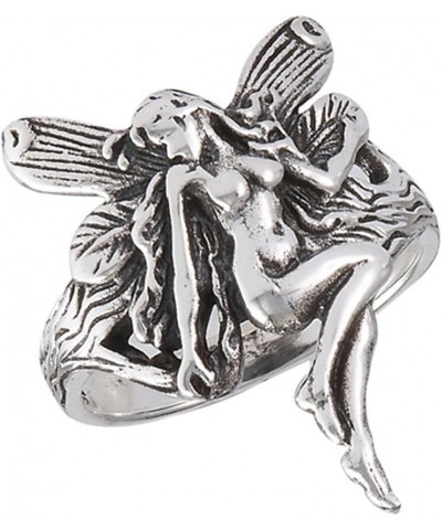 Oxidized Fairy Female Wings Ring New .925 Sterling Silver Band Sizes 6-10 $16.26 Rings