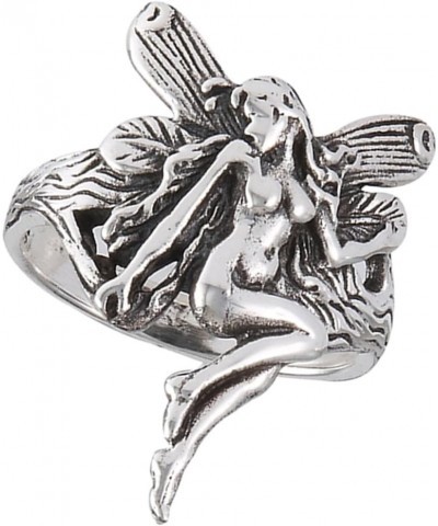 Oxidized Fairy Female Wings Ring New .925 Sterling Silver Band Sizes 6-10 $16.26 Rings