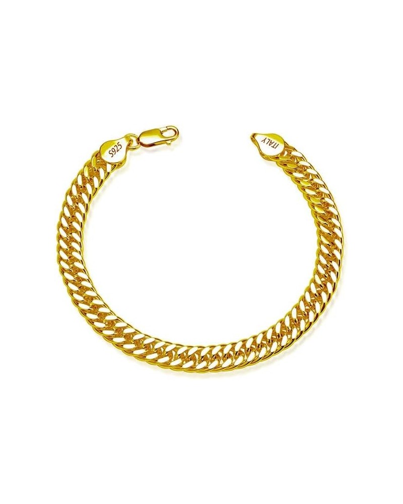 925 Sterling Silver Cuban Bracelets 5/8mm Silver Bracelets for women Cuban Link Bracelet for men 6.5-9 Inches Gold 8mm 7 $12....